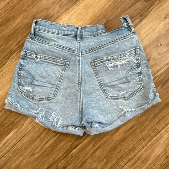 American Eagle Striged Relaxed Shorts Distressed Size 00 - Picture 4 of 6